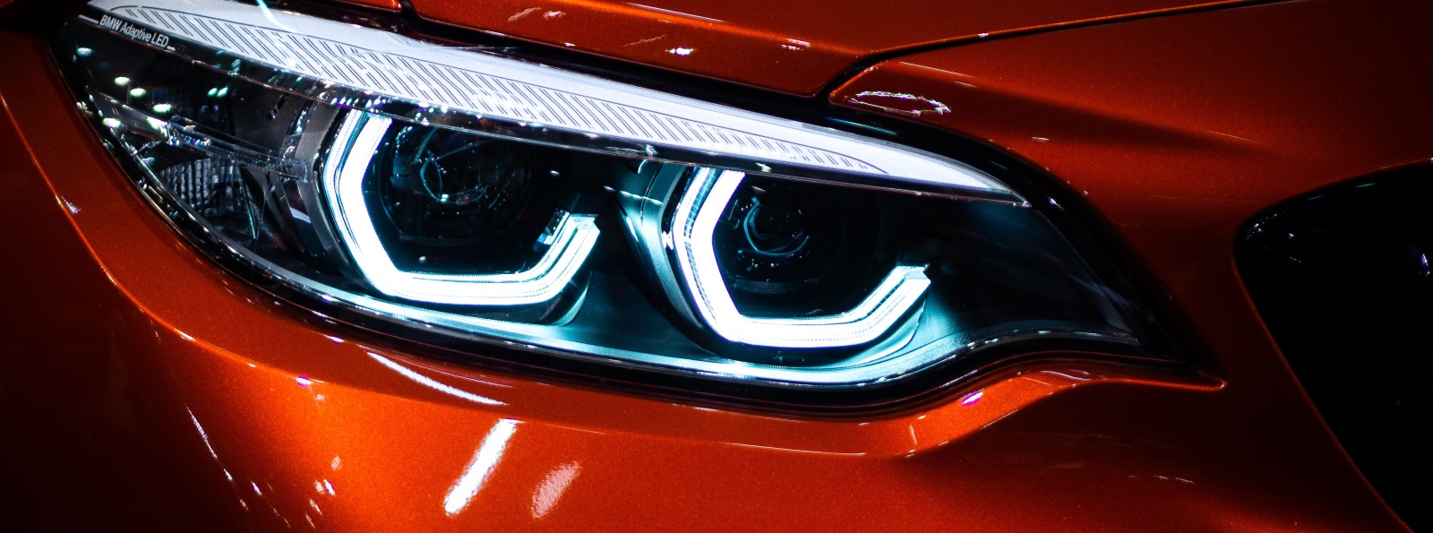 LED headlights of a car